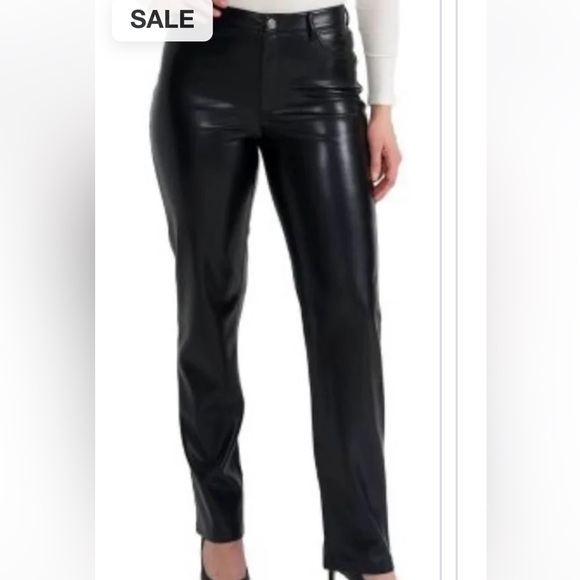 Joie Black Vegan Faux Leather. The Joie Pant. NWT  size 12 - Picture 1 of 15
